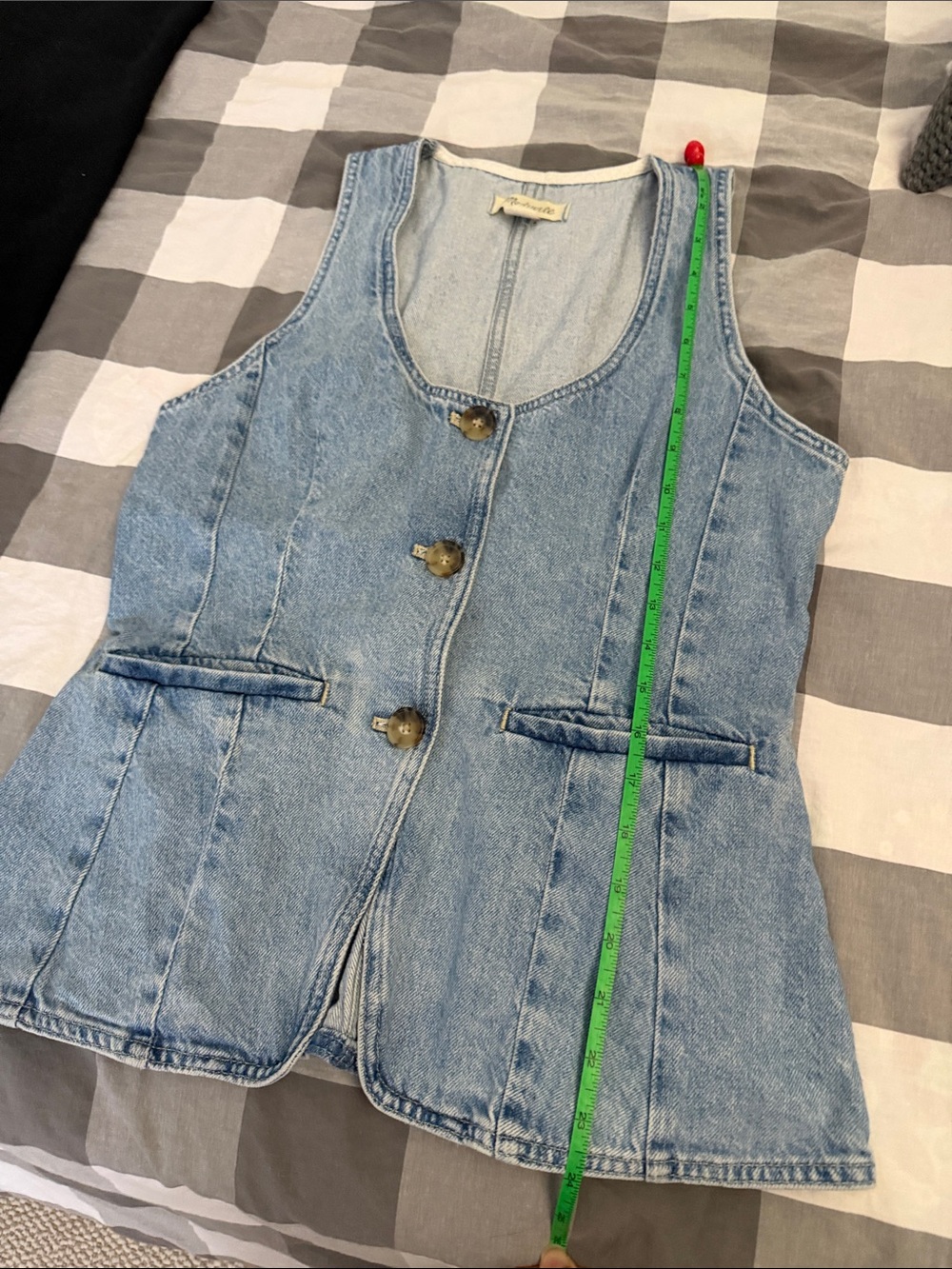 Madewell Light Blue Denim Vest with Button Front - Picture 7 of 7